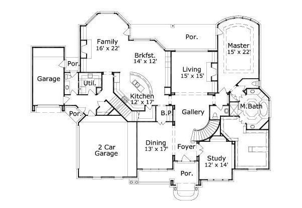 Traditional Floor Plan - Main Floor Plan #411-814