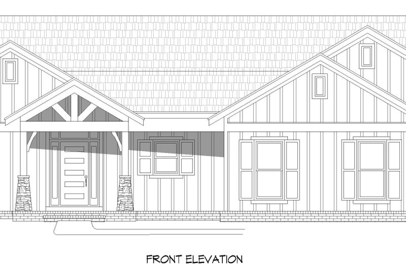 House Plan Design - Exterior - Front Elevation 3 for Farmhouse House Plan #932-1193 - 4 bed, 3 bath