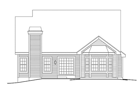 Exterior - Rear Elevation for Farmhouse House Plan #57-299 - 3 bed, 2.5 bath