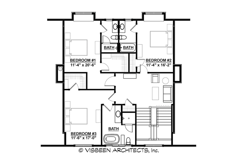 Dream House Plan - Floor Plan - Upper Floor for Farmhouse House Plan #928-445 - 4 bed, 4.5 bath