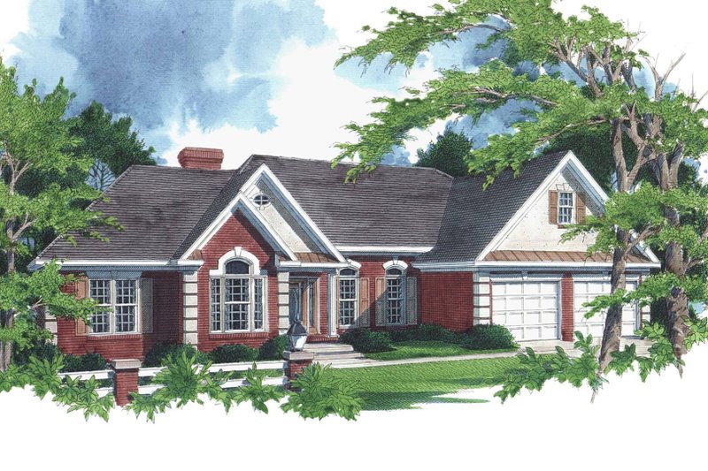 Architectural House Design - Southern Exterior - Front Elevation Plan #56-163
