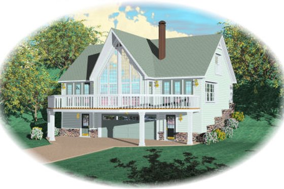 Exterior - Front Elevation for Bungalow House Plan #81-13871 - 1 bed, 2 bath