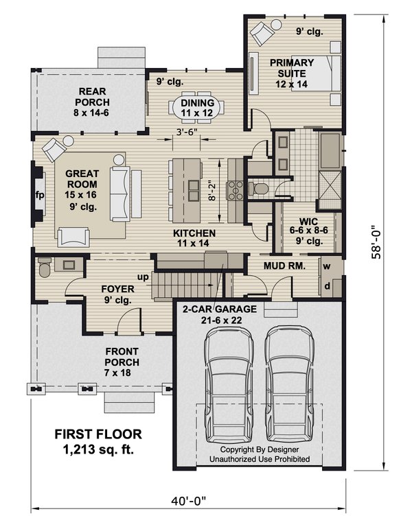 Dream House Plan - Traditional Floor Plan - Main Floor Plan #51-1409