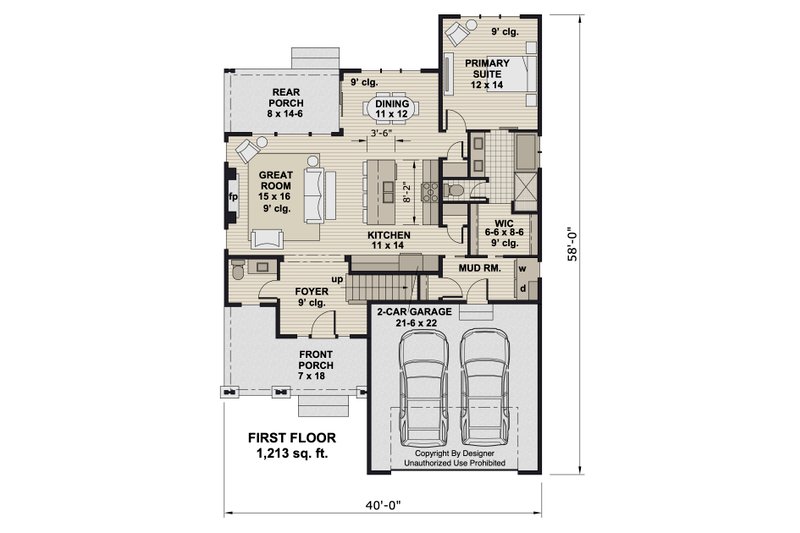 House Plan Design - Floor Plan - Main Floor for Traditional House Plan #51-1409 - 3 bed, 2.5 bath