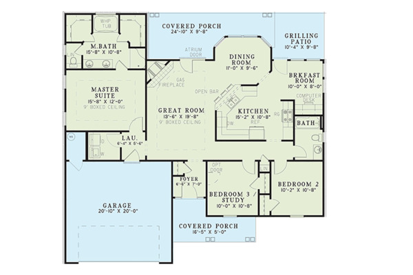 Home Plan - Country Floor Plan - Main Floor Plan #17-2709