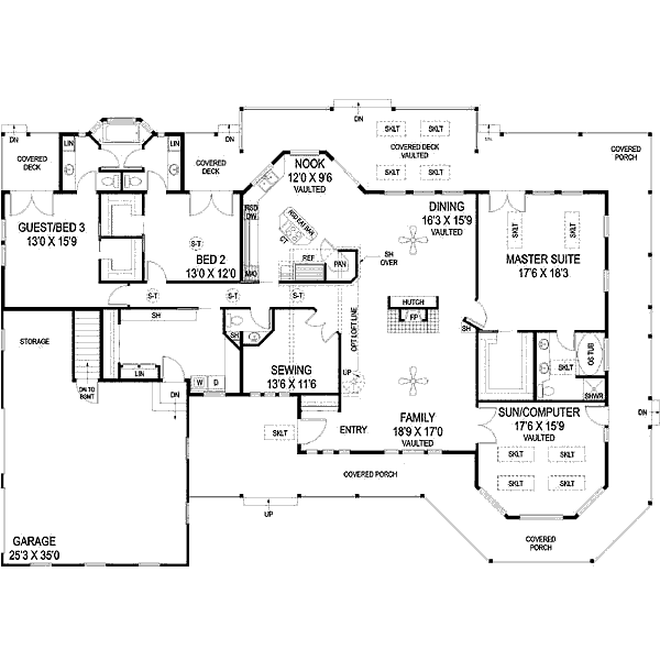 Home Plan - Country Floor Plan - Main Floor Plan #60-646