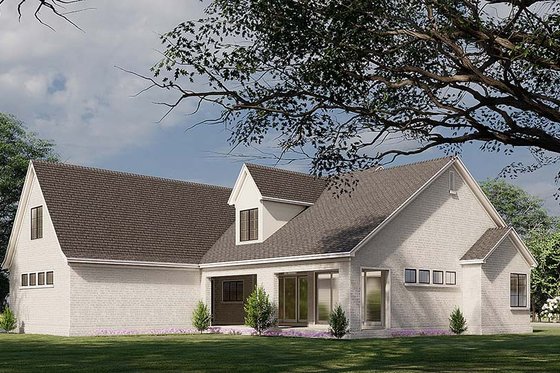 Exterior - Rear Elevation for European House Plan #923-184 - 3 bed, 2.5 bath