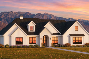 House Blueprint - Farmhouse Exterior - Front Elevation Plan #1096-129