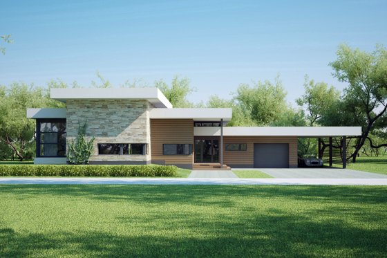 Modern style home designed by Arch L.A.B., elevation