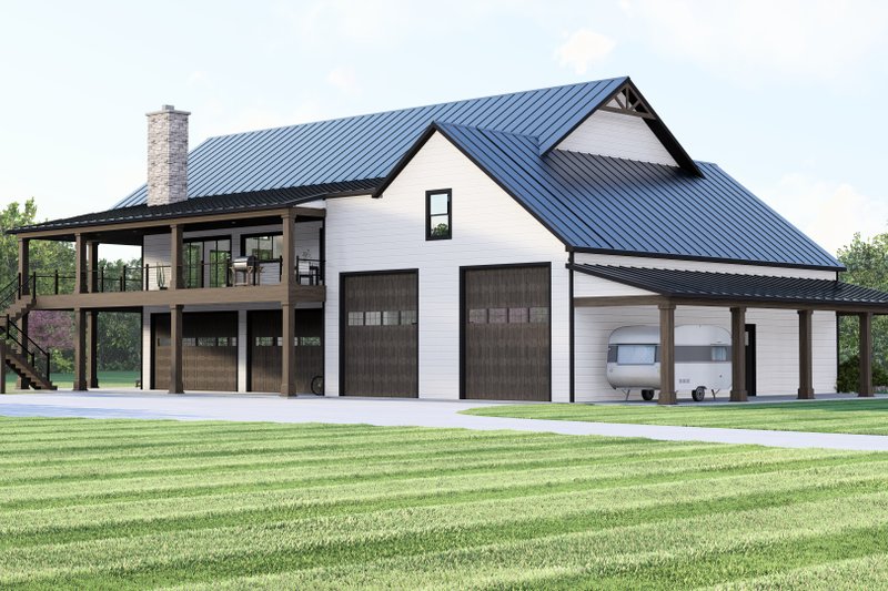 House Blueprint - Exterior - Other Elevation 2 for Barndominium House Plan #1064-414 - 3 bed, 3 bath