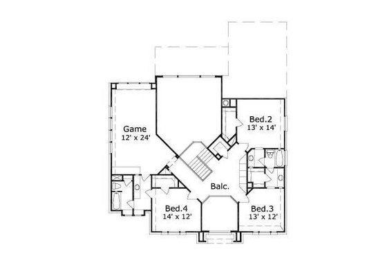 Floor Plan - Upper Floor for Traditional House Plan #411-279 - 4 bed, 3.5 bath