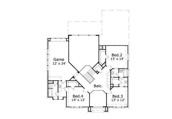 Traditional Floor Plan - Upper Floor Plan #411-279