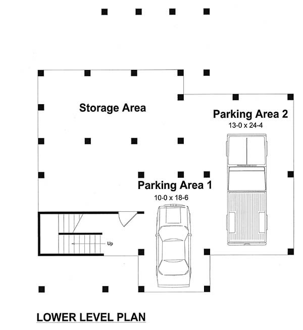Home Plan - Floor Plan - Lower Floor for Beach House Plan #1124-3 - 3 bed, 2 bath