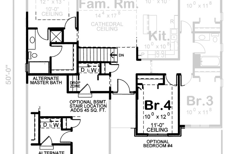Architectural House Design - Exterior - Front Elevation 5 for European House Plan #20-2059 - 3 bed, 2 bath
