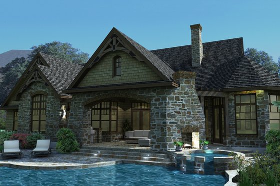 Exterior - Rear Elevation for Craftsman House Plan #120-165 - 3 bed, 2.5 bath