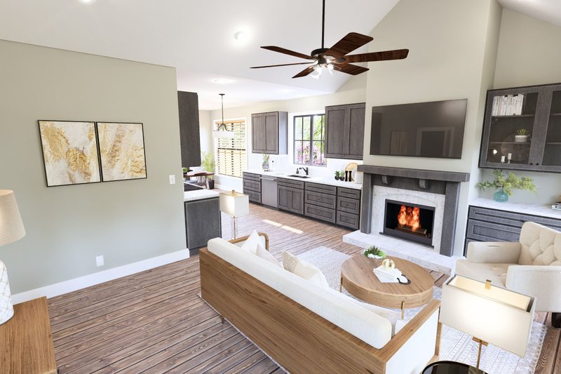 House Blueprint - Interior - Entry for Cottage House Plan #44-302 - 3 bed, 1 bath