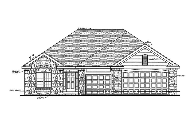 Home Plan - Exterior - Front Elevation 4 for Traditional House Plan #20-2089 - 2 bed, 2 bath