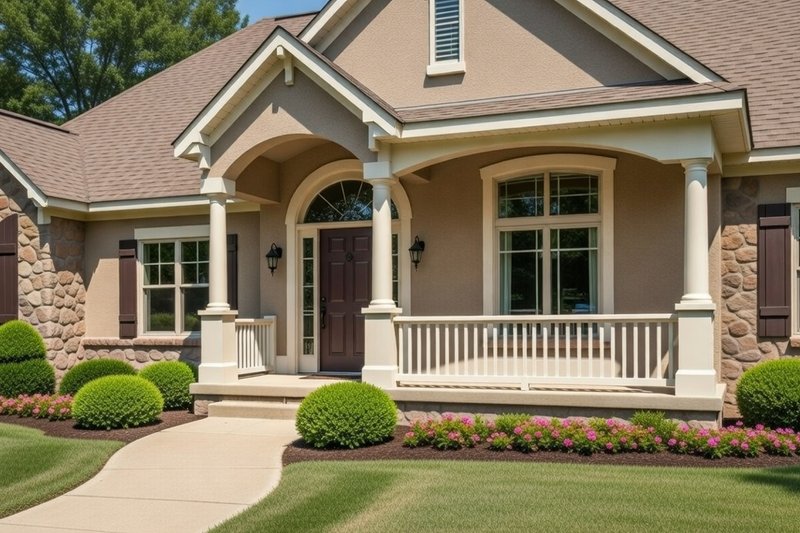 Dream House Plan - Exterior - Covered Porch for European House Plan #20-1820 - 3 bed, 4 bath