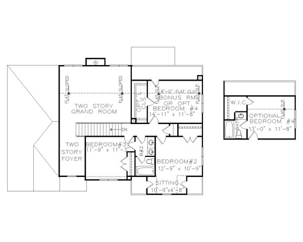 Traditional Floor Plan - Upper Floor Plan #54-456