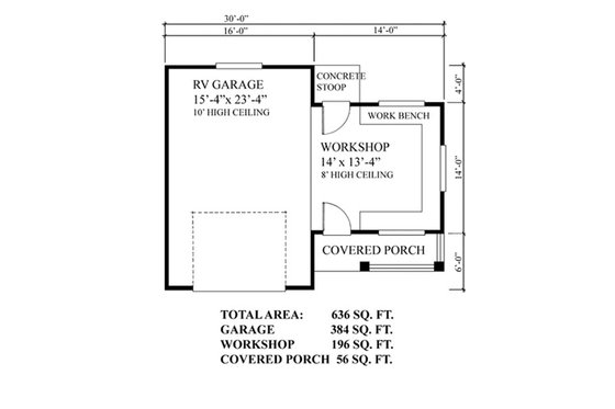 Floor Plan - Main Floor for Cottage House Plan #118-122, 0 bath