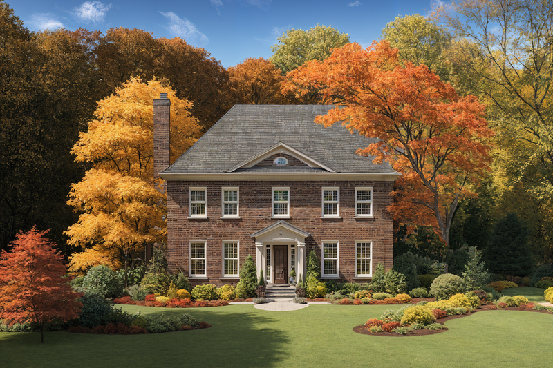 Architectural House Design - Colonial Exterior - Front Elevation Plan #30-368