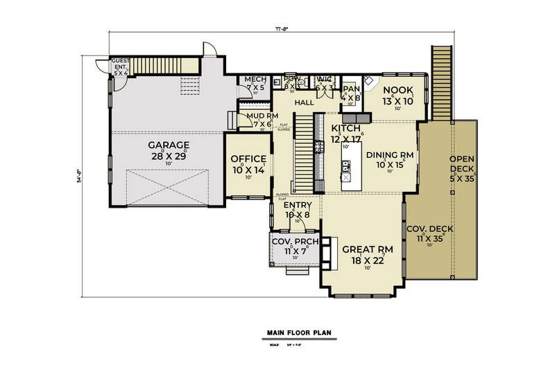 Home Plan - Floor Plan - Main Floor for Traditional House Plan #1070-178 - 4 bed, 4.5 bath