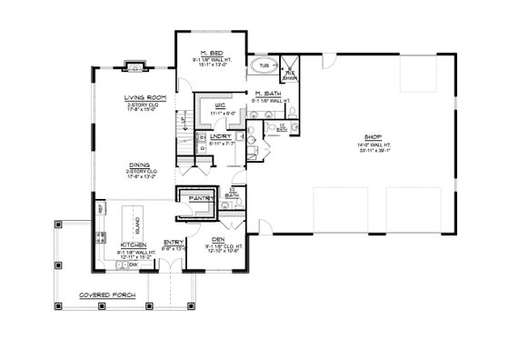 Floor Plan - Main Floor for Farmhouse House Plan #1064-127 - 3 bed, 2.5 bath