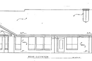 Exterior - Rear Elevation for Craftsman House Plan #141-328 - 3 bed, 3 bath