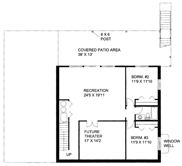 Bungalow Floor Plan - Lower Floor Plan #117-746