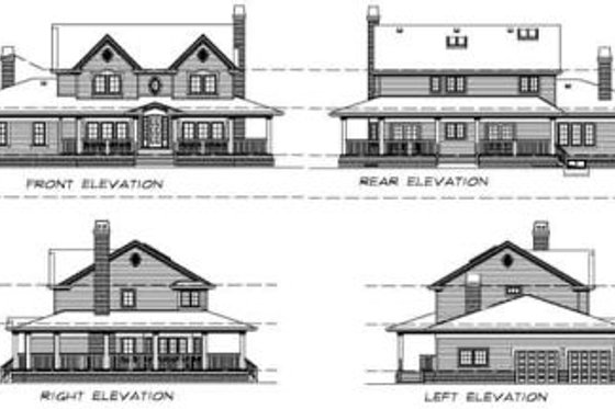 Exterior - Rear Elevation for Colonial House Plan #47-388 - 4 bed, 2.5 bath