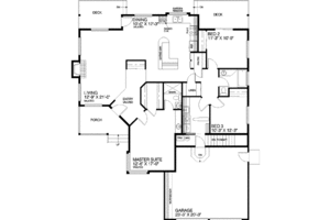 Floor Plan - Main Floor for Traditional House Plan #60-219 - 3 bed, 2 bath