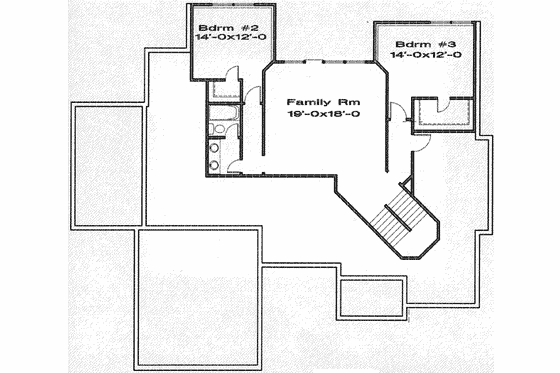 Floor Plan - Lower Floor for Traditional House Plan #6-165 - 3 bed, 2.5 bath