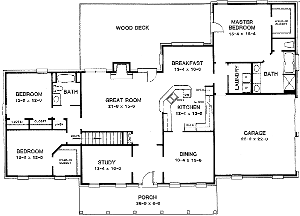 Colonial Floor Plan - Main Floor Plan #10-112