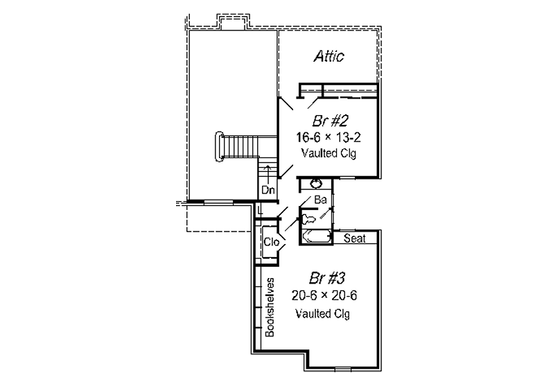 Floor Plan - Upper Floor for European House Plan #329-246 - 3 bed, 2.5 bath