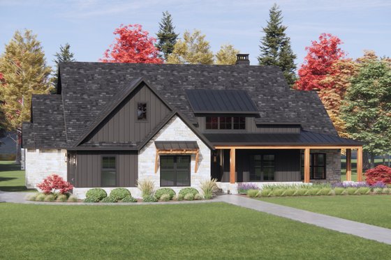 Exterior - Front Elevation 4 for Country House Plan #1096-164 - 4 bed, 3 bath