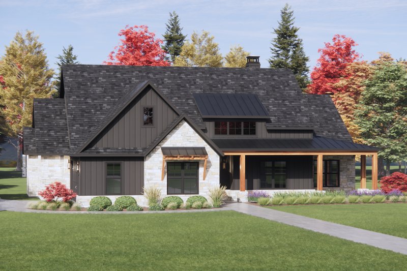 Architectural House Design - Exterior - Front Elevation 4 for Country House Plan #1096-164 - 4 bed, 3 bath