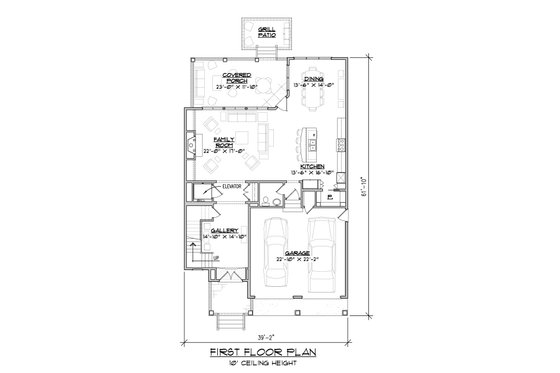 Floor Plan - Main Floor for Craftsman House Plan #1054-33 - 4 bed, 3.5 bath