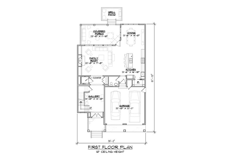 House Blueprint - Floor Plan - Main Floor for Craftsman House Plan #1054-33 - 4 bed, 3.5 bath