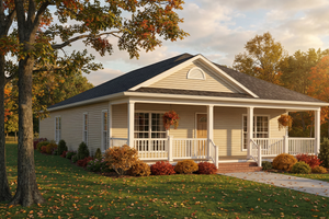 Exterior - Front Elevation 3 for Traditional House Plan #17-555 - 3 bed, 3 bath