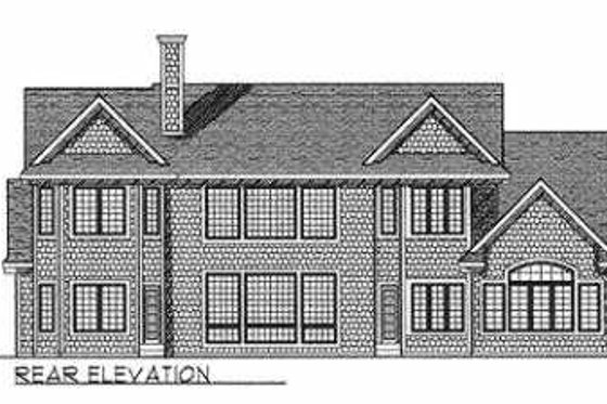 Exterior - Rear Elevation for European House Plan #70-537 - 4 bed, 3.5 bath