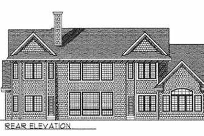 Home Plan - Exterior - Rear Elevation for European House Plan #70-537 - 4 bed, 3.5 bath