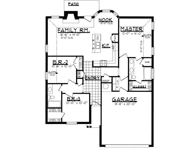 Architectural House Design - Traditional Floor Plan - Main Floor Plan #62-101