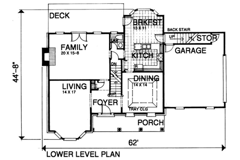Architectural House Design - Floor Plan - Main Floor for Traditional House Plan #30-205 - 3 bed, 2.5 bath