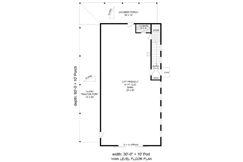 House Blueprint - Floor Plan - Main Floor for Southern House Plan #932-1286 - 2 bed, 2.5 bath