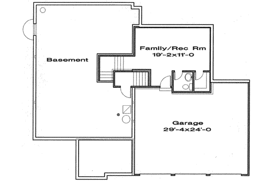 Floor Plan - Lower Floor for Traditional House Plan #6-175 - 3 bed, 3 bath