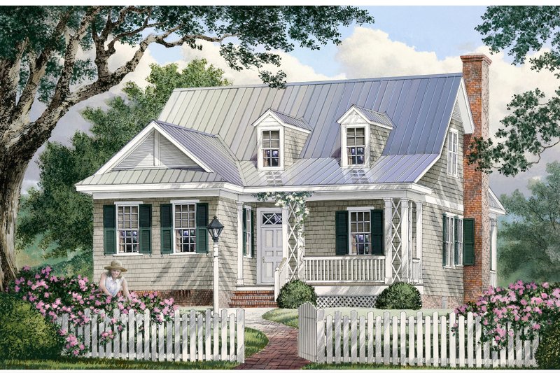 House Blueprint - Exterior - Front Elevation 3 for Cottage House Plan #137-415 - 4 bed, 4 bath