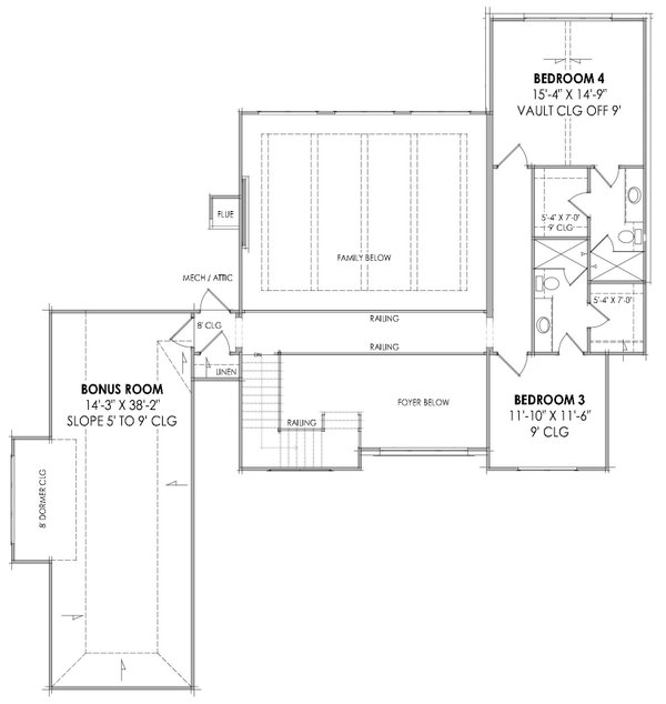 European Floor Plan - Upper Floor Plan #1096-10