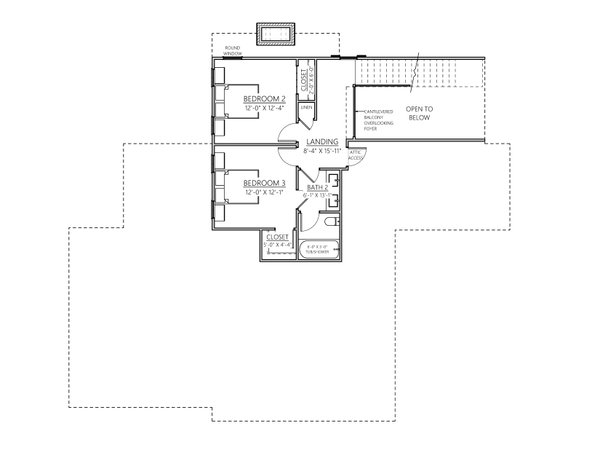 Craftsman Floor Plan - Upper Floor Plan #1094-6