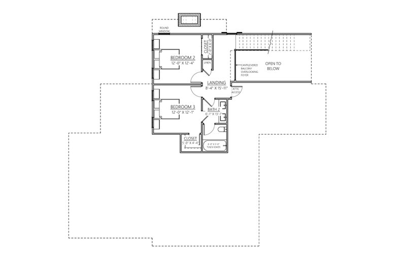 House Design - Floor Plan - Upper Floor for Craftsman House Plan #1094-6 - 3 bed, 2.5 bath