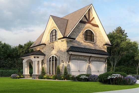 Exterior - Front Elevation 3 for Traditional House Plan #54-569, 1 bath